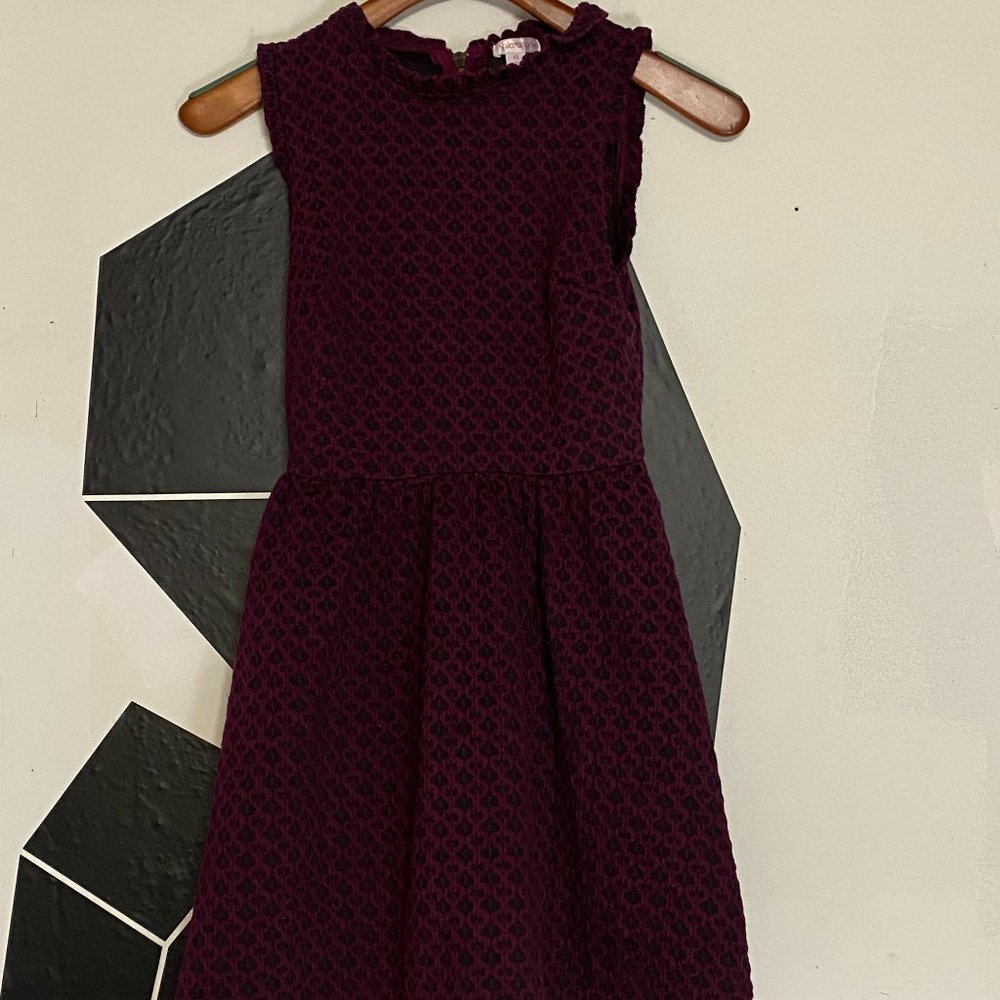 Burgundy & Black Exposed Zipper Dress